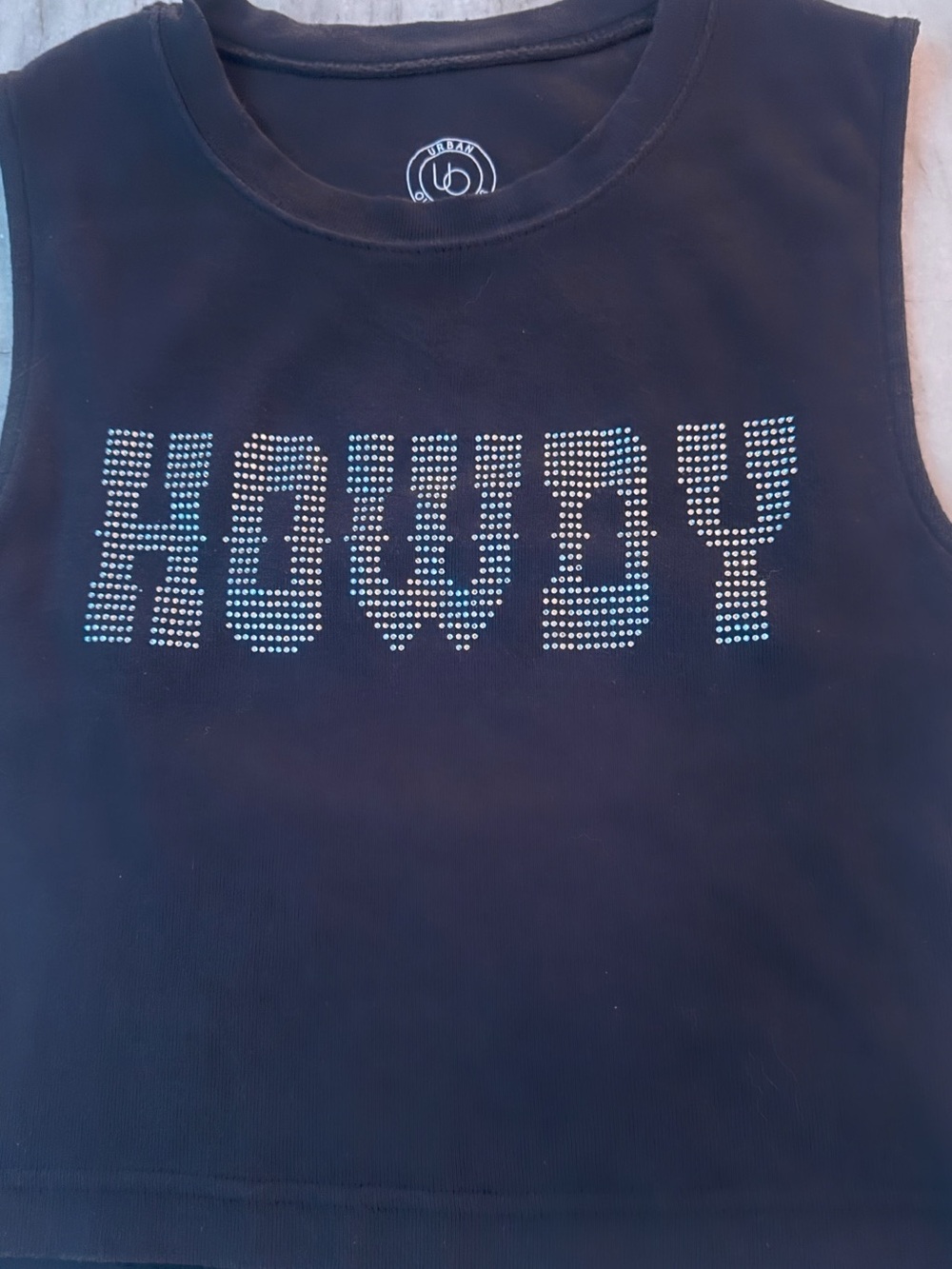 Black 'Howdy' Sleeveless Tank Top size L